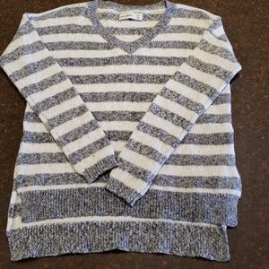 Striped v-neck sweater